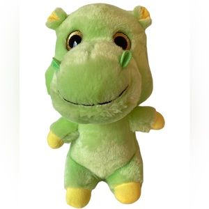Green Hippo World Plush Inc Stuffed Animal Toy 10.5".  Excellent condition